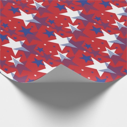 Red White and Blue Stars Wrapping Paper | Zazzle