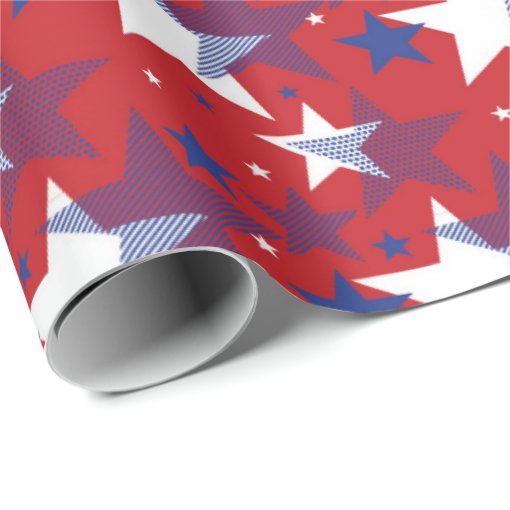 Red White and Blue Stars Wrapping Paper | Zazzle