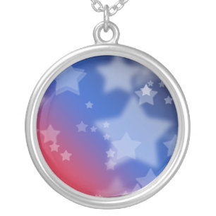 Red White and Blue Start Necklace