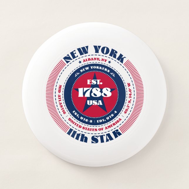 Red, White, and Blue State of New York Wham-O Frisbee (Front)