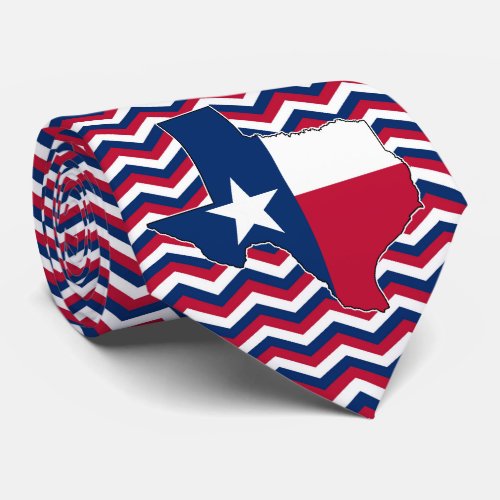 Red White and Blue State of Texas Tie for Texans