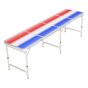 Red White and Blue Stripe Beer Pong Table