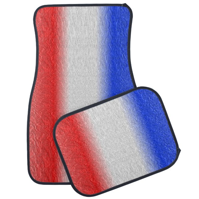 Red White and Blue Stripe Car Mat (Set)