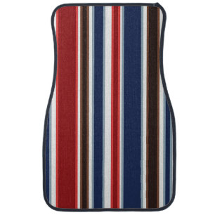 Red, White and Blue Stripe Car Mat Set of 4