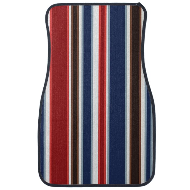 Red, White and Blue Stripe Car Mat Set of 4 (Front)