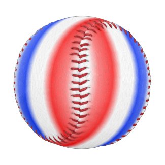 Red White and Blue Stripe Design Baseball