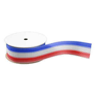 Red White and Blue Stripe Grosgrain Ribbon