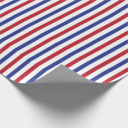 Red White and Blue Stripe Pattern Patriotic Wrapping Paper | Zazzle
