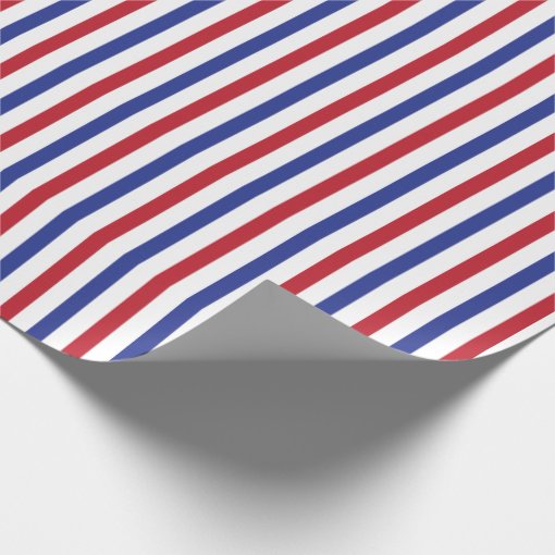 Red White and Blue Stripe Pattern Patriotic Wrapping Paper | Zazzle