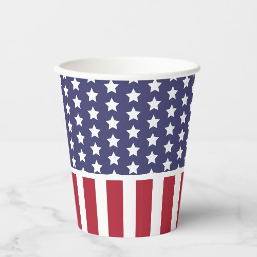 Red White and Blue Striped American Flag Party Paper Cups