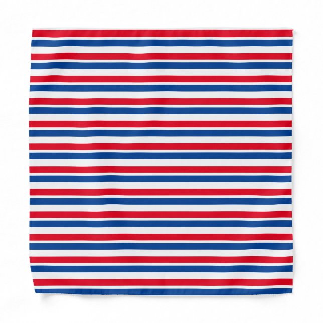 Red, White and Blue Striped  Bandana (Front)