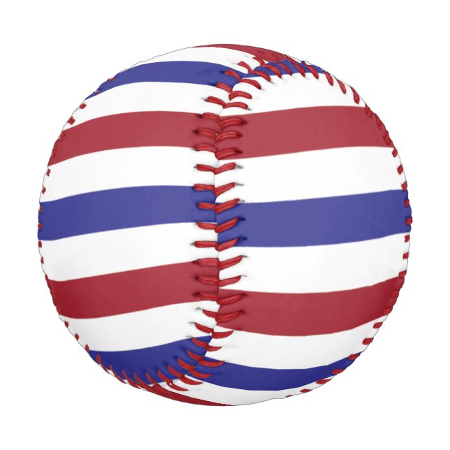 Red, White and Blue Striped Baseball (Angled)