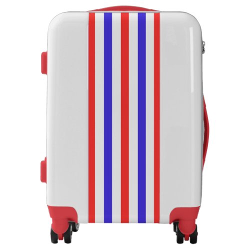 Red White and Blue Striped Luggage
