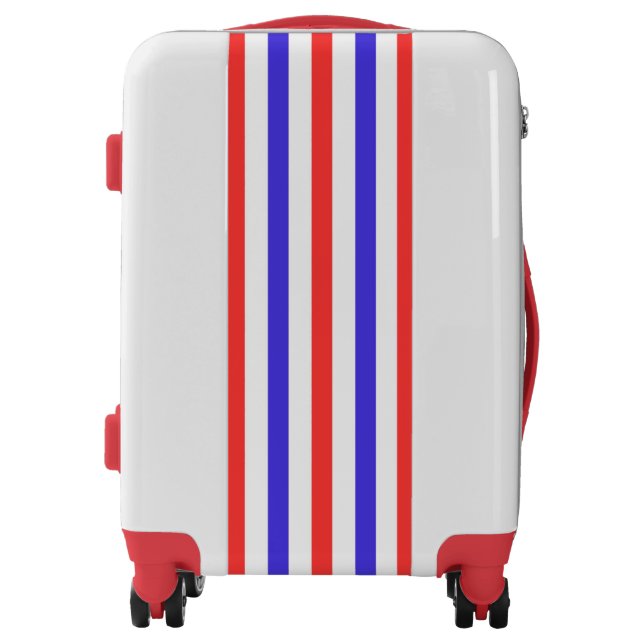 Red White and Blue Striped Luggage (Front)