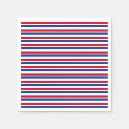 Red White and Blue Striped Paper Plate Napkins