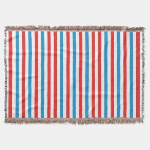 Red White and Blue Striped Throw Blanket