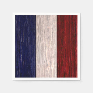 Red, White and Blue Striped Wood Napkins