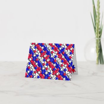 Red  White  And Blue Stripes And Stars Notecard by Lynnes_creations at Zazzle