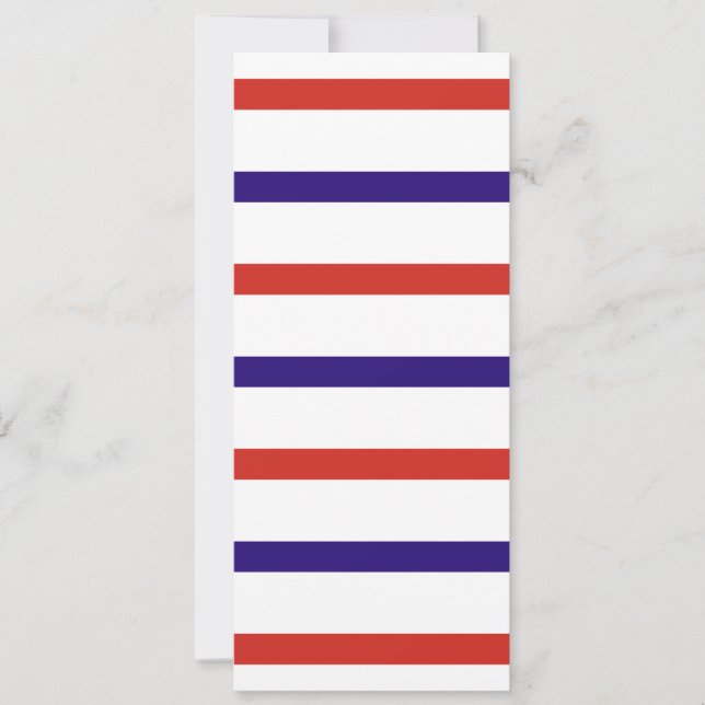 Red White and Blue Stripes Invitation (Front)