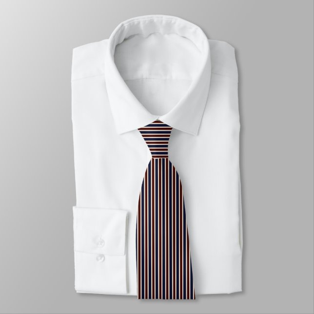 Red, White and Blue Stripes Neck Tie (Tied)