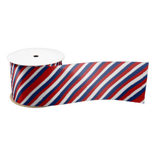 Red White and Blue Stripes Satin Ribbon