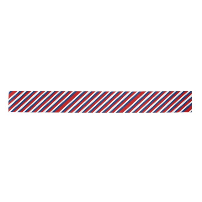 Red White and Blue Stripes Satin Ribbon (Front)