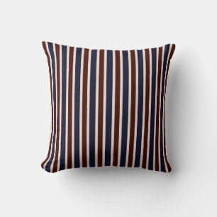 Red, White and Blue Stripes Throw Pillow