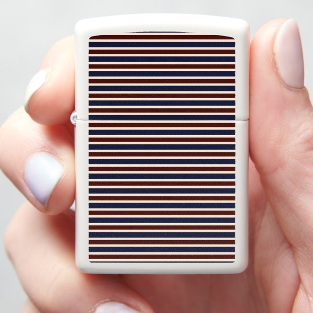 Red, White and Blue Stripes Zippo Lighter (In Hand)