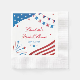 Red White and Blue Summer Bridal Shower Napkins