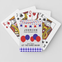 Red White and Blue Summer Party Family Reunion Playing Cards