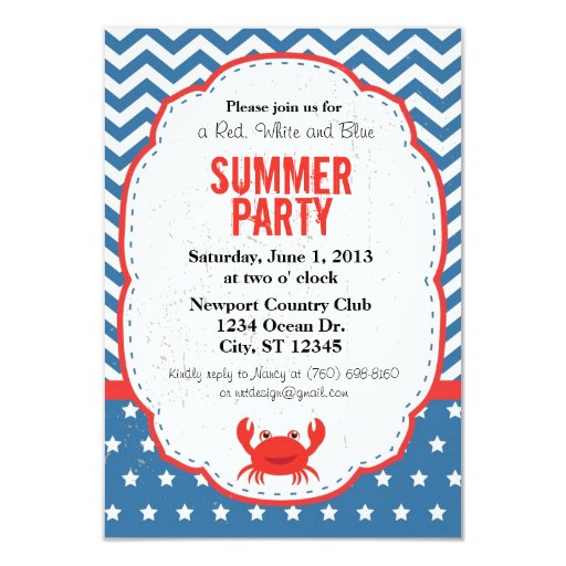 Red White Blue Invitations 4