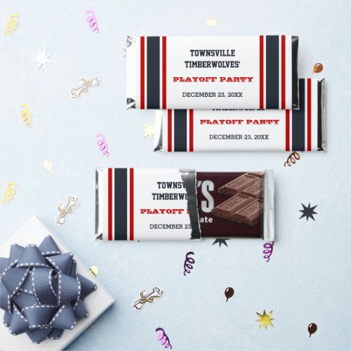 Red White and Blue Team Football Party Hershey Bar Favors