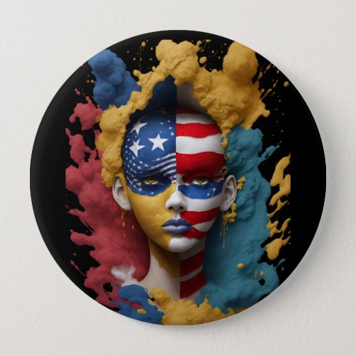 Red White and Blue Tears independence day Button