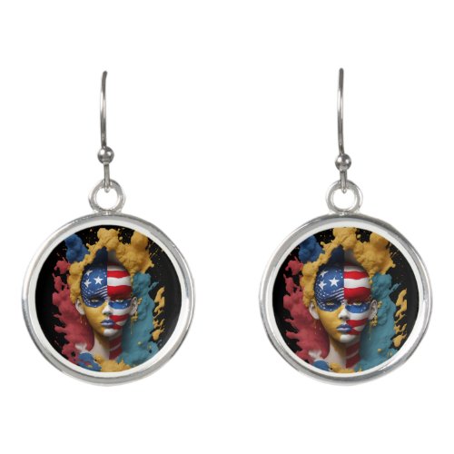 Red White and Blue Tears independence day Earrings