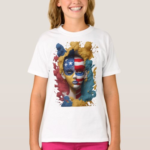 Red White and Blue Tears independence day T_Shirt