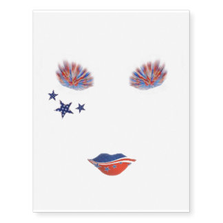 Red white and blue temporary tattoos