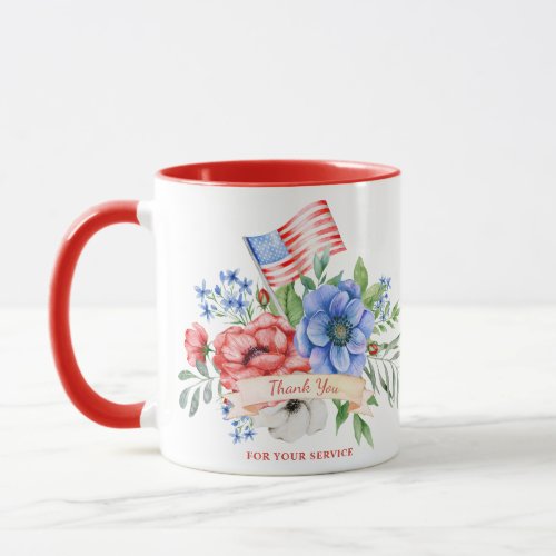 Red White and Blue  Thank you for Your Service Mug