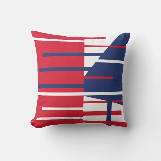 Red, White, and Blue Throw Pillow (Front)