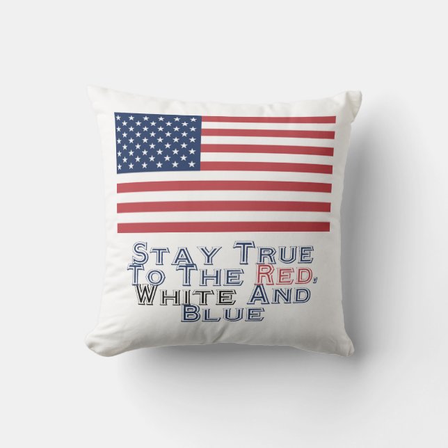 Red, White and Blue Throw Pillow (Front)