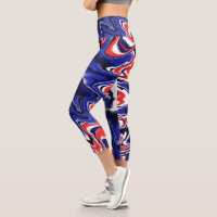 Red white and blue top capri leggings