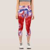 Red white and blue capri leggings on sale