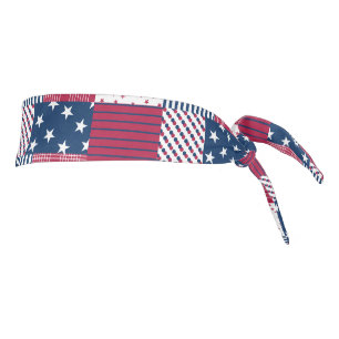 Red, White and Blue Tie Headband