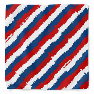 Red, White and Blue Torn Stripes Bandana