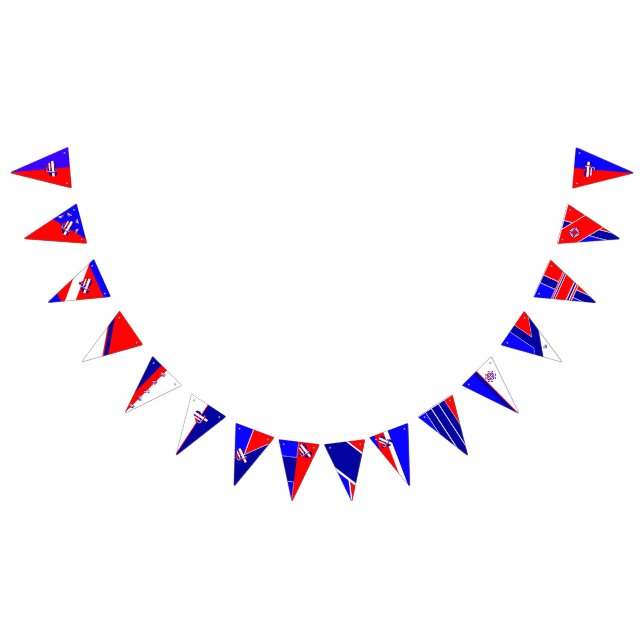 Red White and Blue Triangle Party Bunting Banner (All)
