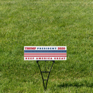 Red White and Blue Trump 2020 Keep America Great Sign