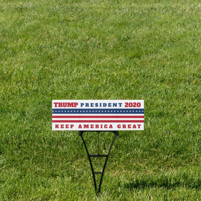 Red White and Blue Trump 2020 Keep America Great Sign (Insitu)
