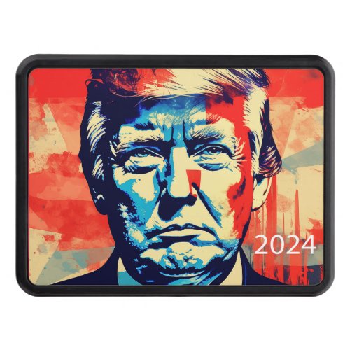 Red white and Blue Trump poster style  Hitch Cover