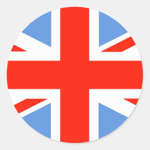 Red White and Blue Union Jack UK Flag Classic Round Sticker