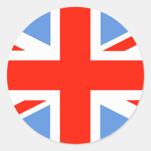 Red White and Blue Union Jack UK Flag Classic Round Sticker