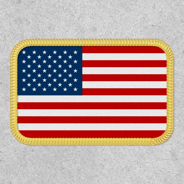 Red White and Blue US American Flag Patch (Front)